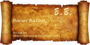 Baron Bálint névjegykártya