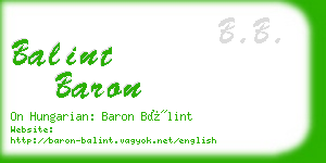 balint baron business card